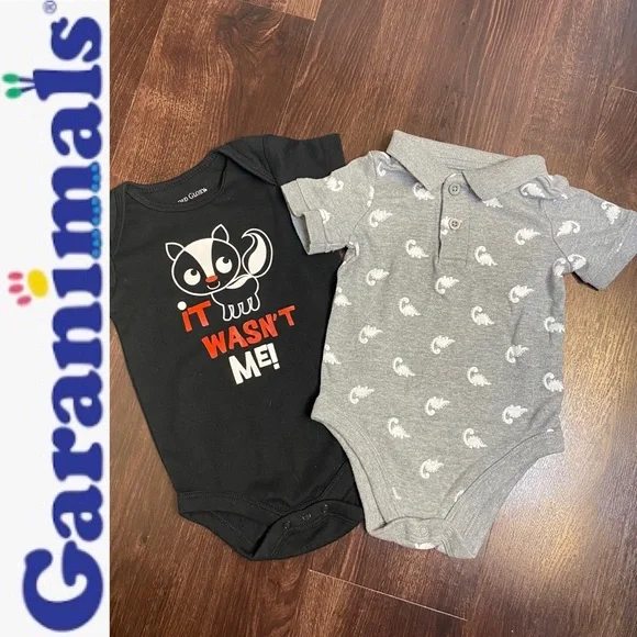 🦕 🦨2- Piece Boy’s Onesie Bundle